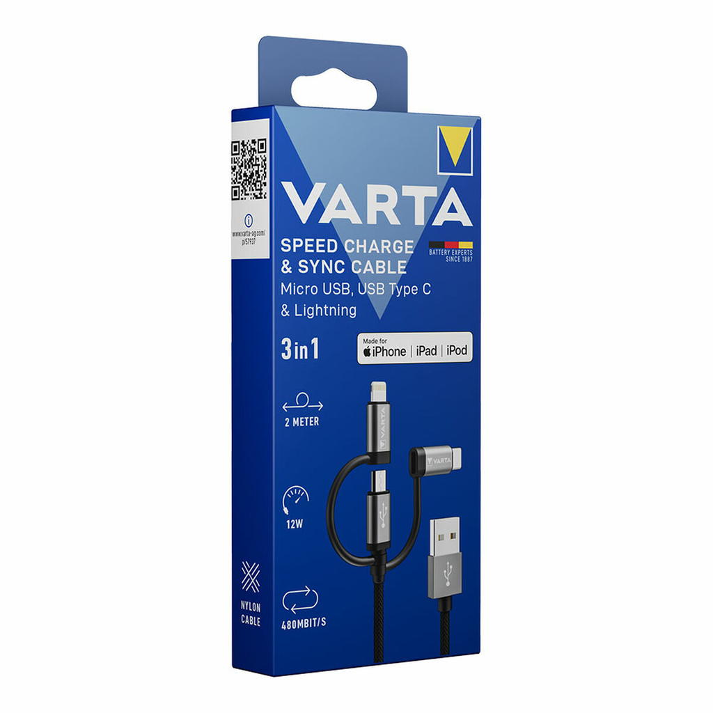 Cavo VARTA 3 in 1 Speed Charge confezione