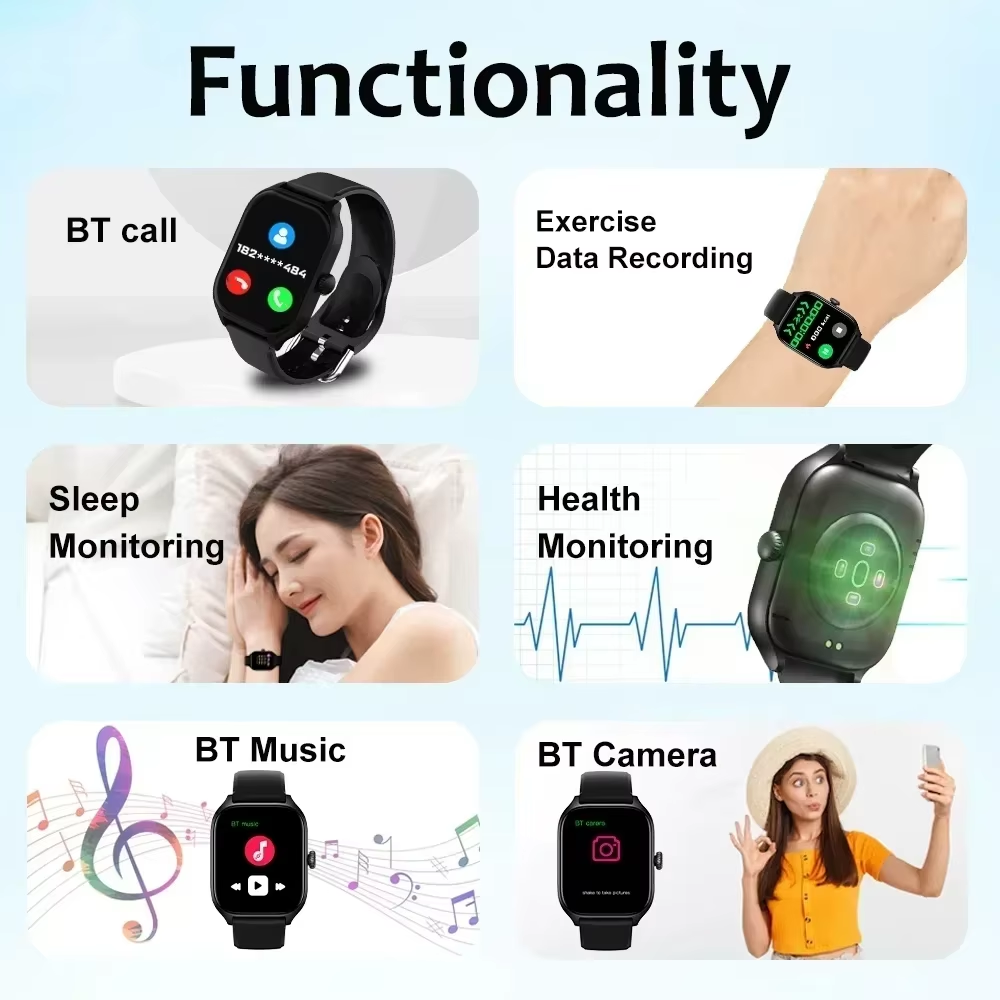 Funzionalità smartwatch: BT call, fitness, sleep, health, musica, fotocamera